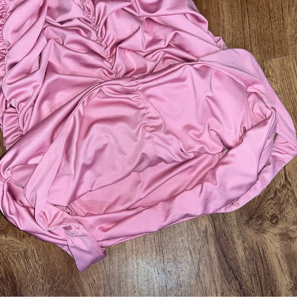 3/$15 New Sweetheart Neckline Pink Lined Sleeveless Ruched Stretchy Dress Medium - Picture 10 of 10